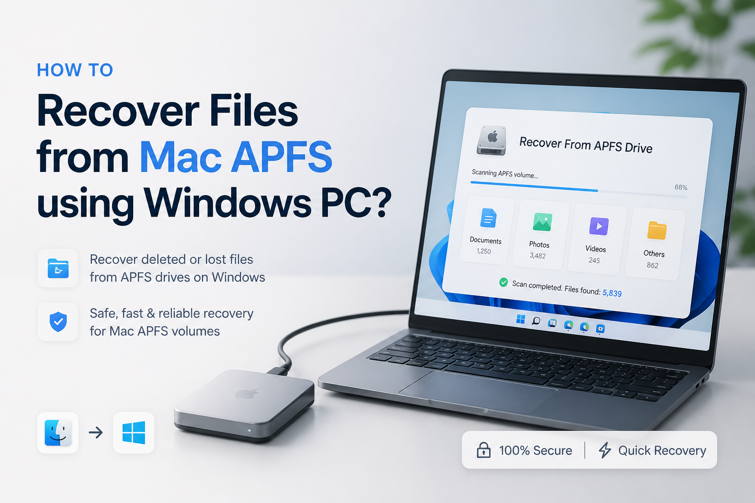 How to Recover Files from Mac APFS using Windows PC?