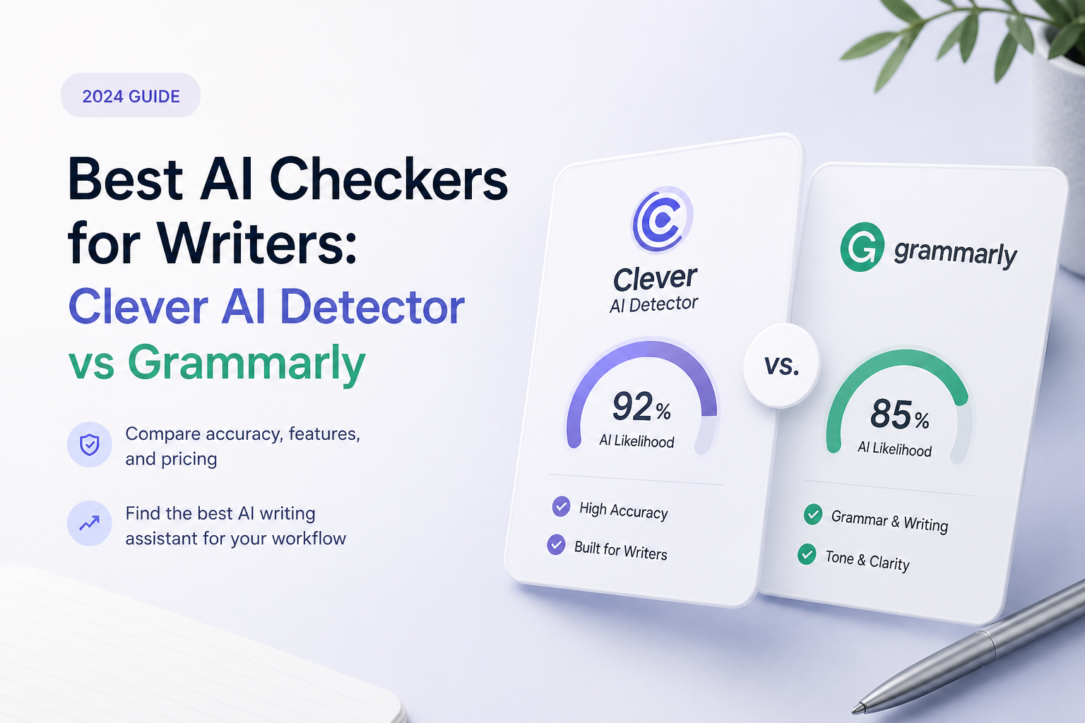Best AI Checkers for Writers: Comparing Clever AI Detector and Grammarly